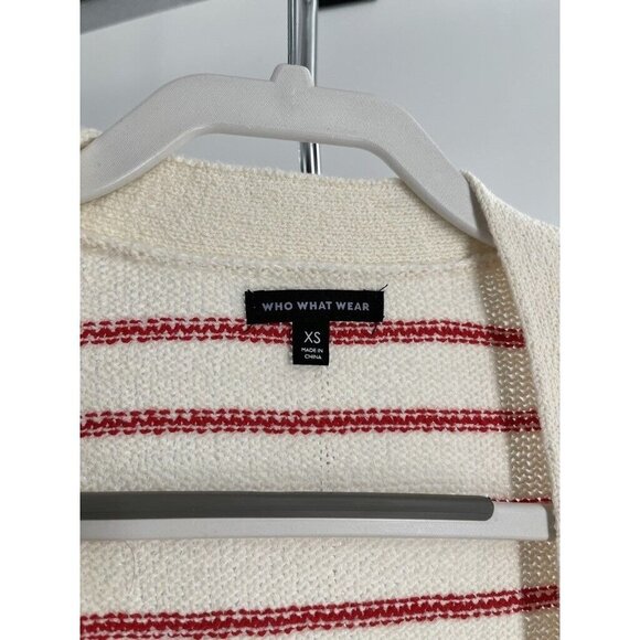 Who What Wear Belted Rest Stripe Cardigan Size XSmall - Picture 2 of 7